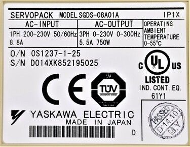 SGDS-08A01A | Yaskawa AC Motors